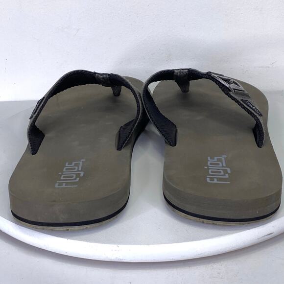 FLOJOS Flip Flop Sandals Beer Bottle Opener Gray Mens 10.5 Beach Man Party Gift - Picture 9 of 10